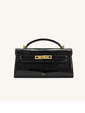 NEW JW PEI NOOR TOP HANDLE BAG - BLACK CROC - PERFECT CONDITION